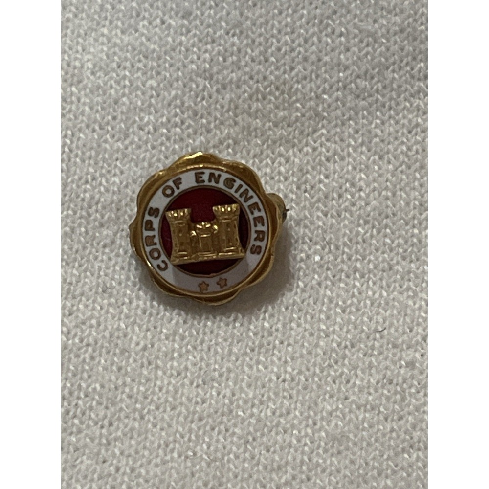 Vintage 10K GF Corps of Engineers Lapel Pin Gold Filled